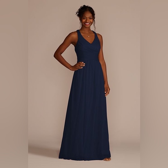 Marine Blue Davids Bridal Navy Blue Bridesmaid Dresses David's Bridal  Navy Blue Dress